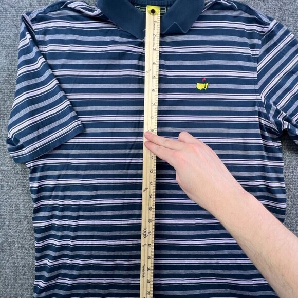 Masters Collection Adult Men's Medium 100% Pima Cotton Blue & Pink Stripe - Picture 11 of 16